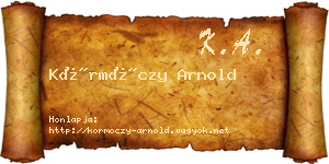 Körmöczy Arnold névjegykártya