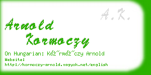 arnold kormoczy business card